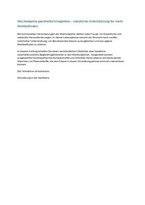 "Wechseljahre ganzheitlich begleiten – natürliche Unterstützung für mehr Wohlbefinden"